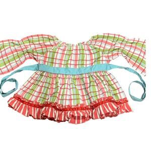 Matilda Jane 12M Fall Holiday Tunic Plaid Tied With A Bow Peasant Top VGUC